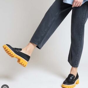 Oncept Seoul Platform Black Leather Loafers Size 9.5